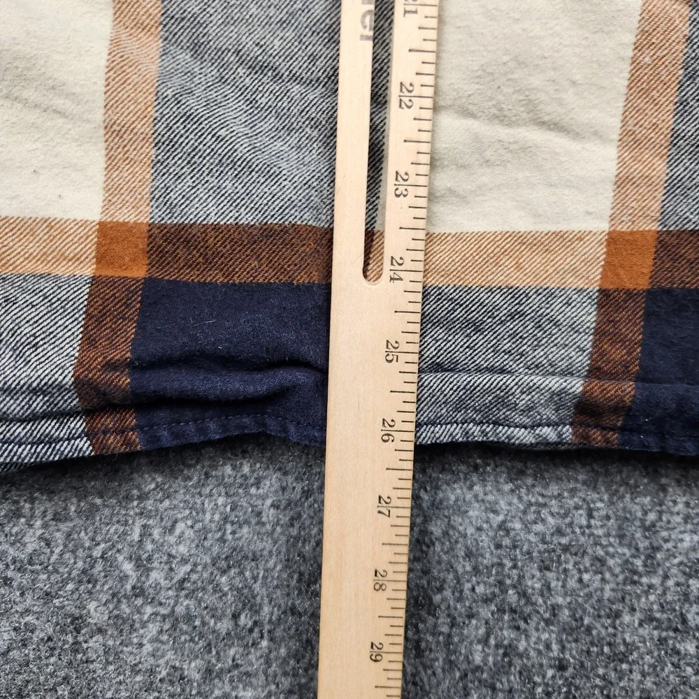 Levi Strauss & Co Jacket Mens XL Blue Plaid Sherpa Lined Hooded Flannel - Picture 9 of 9